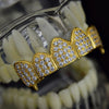 18K Gold Plated CZ Iced Flooded Out Top Fang Iced Flooded Out Grillz