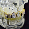 18K Gold Plated CZ Iced Flooded Out Top Teeth Iced Flooded Out Grillz