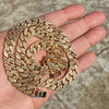 18k Gold Plated Diamond Cut Diamond Dust Cuban Chain Necklace 18"