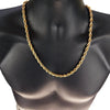 18K Gold Plated Finish over Stainless Steel Rope Chain 7mm x 24"