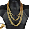 18K Gold Plated Finish over Stainless Steel Rope Chain Necklace 4mm x 24"