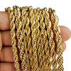 18K Gold Plated Finish over Stainless Steel Rope Chain Necklace 4mm x 24"