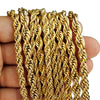 18K Gold Plated Finish over Stainless Steel Rope Chain Necklace 4mm x 30"