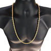 18K Gold Plated Finish over Stainless Steel Rope Chain Necklace 7mm x 30"