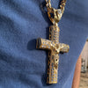 18K Gold Plated Huge Crucifix Cross Pendant Cuban Chain Necklace 30"