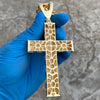 18K Gold Plated Huge Crucifix Cross Pendant Cuban Chain Necklace 30"