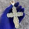 18k Gold Plated Huge Iced Double Cross Cuban Chain Necklace 30"