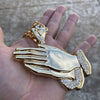 18k Gold Plated Huge Shiny Praying Hands Chain Necklace 30"