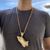 18k Gold Plated Huge Shiny Praying Hands Chain Necklace 30"