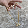 18k Gold Plated Huge Shiny Praying Hands Chain Necklace 30"