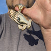 18k Gold Plated Huge Shiny Praying Hands Chain Necklace 30"