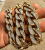 18k Gold Plated Iced Cuban Link Chain Necklace 36" x 18MM Thick