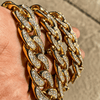 18k Gold Plated Iced Cuban Link Chain Necklace 36" x 18MM Thick