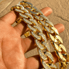 18k Gold Plated Iced Cuban Link Chain Necklace 36" x 18MM Thick