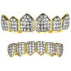 18k Gold Plated Iced CZ 2-Tone Iced Flooded Out Grillz Set