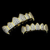 18K Gold Plated Iced CZ Vampire Fangs Grillz Set