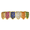 18K Gold Plated Iced Flooded Out CZ Rainbow Bottom Grillz