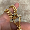 18K Gold Plated Iced Mariners Cross Jesus Anchor Chain Necklace 30"