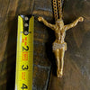 18K Gold Plated Jesus Crucifix CZ Pendant 316L Stainless Steel 24" Cuban Chain