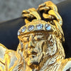 18K Gold Plated Jesus Crucifix CZ Pendant 316L Stainless Steel 24" Cuban Chain