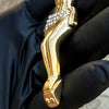 18K Gold Plated Jesus Crucifix CZ Pendant 316L Stainless Steel 24" Cuban Chain