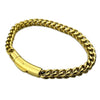 18K Gold Plated over Stainless Steel Franco Bracelet 9"