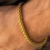 18K Gold Plated over Stainless Steel Franco Bracelet 9"