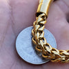 18K Gold Plated over Stainless Steel Franco Bracelet 9"