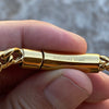 18K Gold Plated over Stainless Steel Franco Bracelet 9"