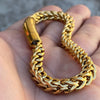 18K Gold Plated over Stainless Steel Franco Bracelet 9"