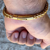 18K Gold Plated over Stainless Steel Franco Bracelet 9"