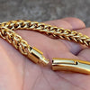 18K Gold Plated over Stainless Steel Franco Bracelet 9"