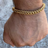 18K Gold Plated over Stainless Steel Franco Bracelet 9"