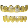 18K Gold Plated Set Micro Pave CZ Iced Flooded Out Grillz