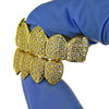 18K Gold Plated Set Micro Pave CZ Iced Flooded Out Grillz