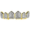 18k Gold Plated Two-Tone Iced CZ Top Teeth Grillz