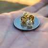 1CT TW Moissanite Stud Earrings 14K Gold Plated over 925 Sterling Silver Pass Diamond Tester 5MM