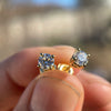 1CT TW Moissanite Stud Earrings 14K Gold Plated over 925 Sterling Silver Pass Diamond Tester 5MM