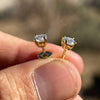 1CT TW Moissanite Stud Earrings 14K Gold Plated over 925 Sterling Silver Pass Diamond Tester 5MM