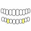 2 Bottom Caps W/Back Bar 10K Gold Diamond Cut Canine Caps Grillz w/Back Bar
