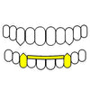 2 Bottom Fangs (W/ Front Bar) Real 10K Gold Two-Tone Diamond Dust Vampire Fangs Custom Grillz