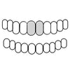 2 Top 925 Silver Diamond-Cut w/Diamond Dust Single Caps Perm Look Custom Grillz
