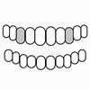 2 Top Canines (w/Back Bar) 925 Sterling Silver Paw Print Vampire Fang Single Tooth or Canine Teeth Custom Grillz Set