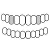 2 Top Caps W/ Back Bar 925 Sterling Silver Custom Canine Tooth Caps Teeth Grillz Set