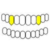 2 Top Fangs (No Back Bar) Gold Plated over 925 Sterling Silver Custom Vampire Fangs Grillz