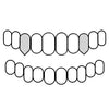 2 Top Fangs (No Back Bar) Real 10k White Gold Vampire Teeth Fangs Custom Grillz