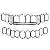 2 Top Fangs (w/Front Bar) 925 Sterling Silver Vampire Canine Fangs Custom Grillz