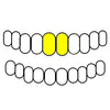 2 Top Real Solid 10K Gold Teeth Plain Custom Grillz