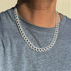 20" 925 Sterling Silver Iced Cuban Link Chain Flooded Out 12 mm x 18"-24"