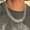 20" INCH Men's 925 Sterling Silver Iced Cuban Chain 15 mm Thick 18"-24" Necklace